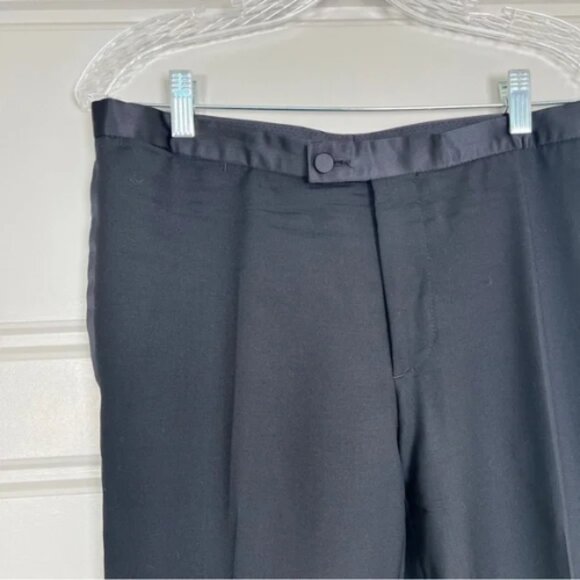 J. Lindeberg Virgin Wool Trousers Satin Trim Tuxedo Stripe Porter Fresco Tux 50 - Picture 3 of 7